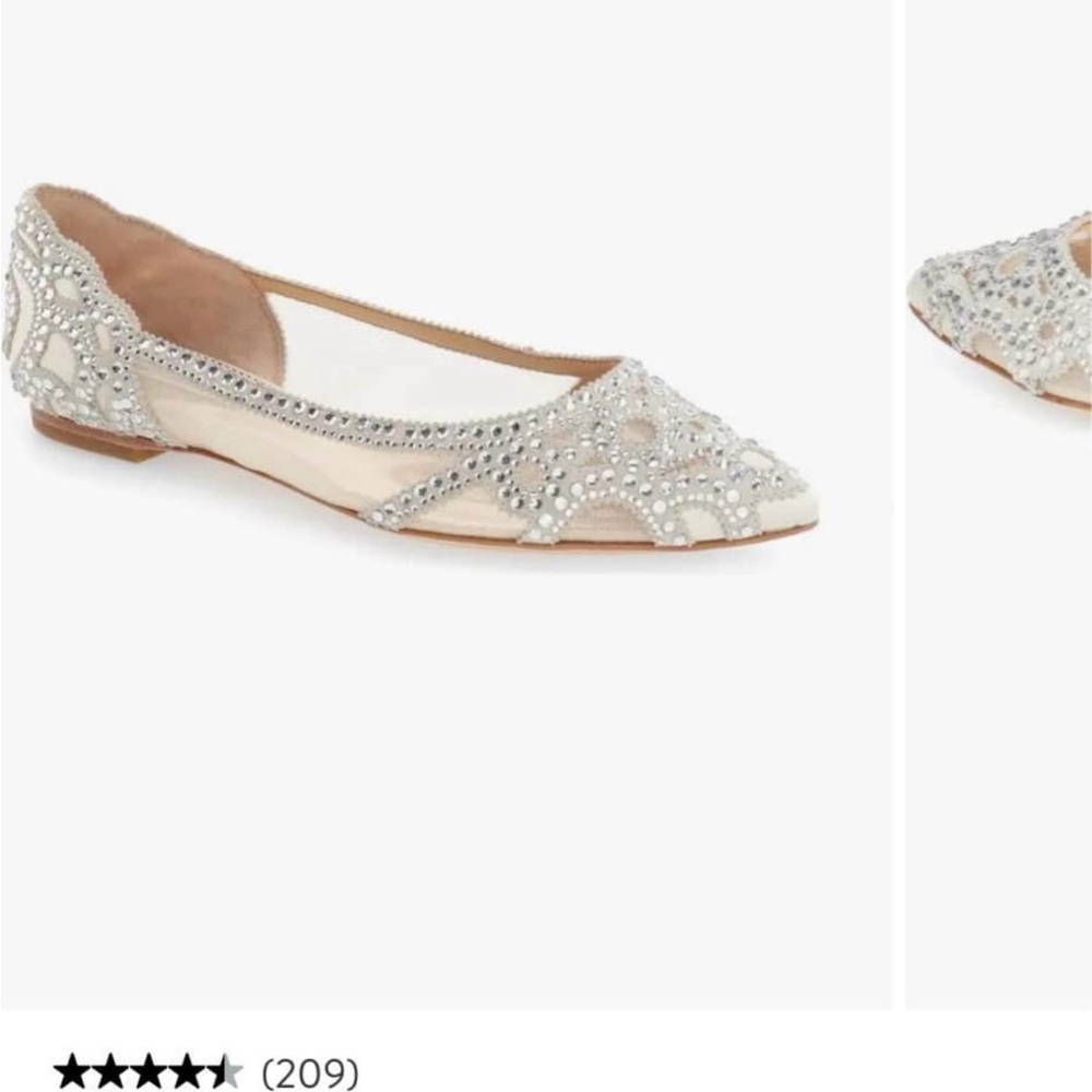 Badgley Mischka Silver Flats with Glittery Finish - Picture 4 of 4